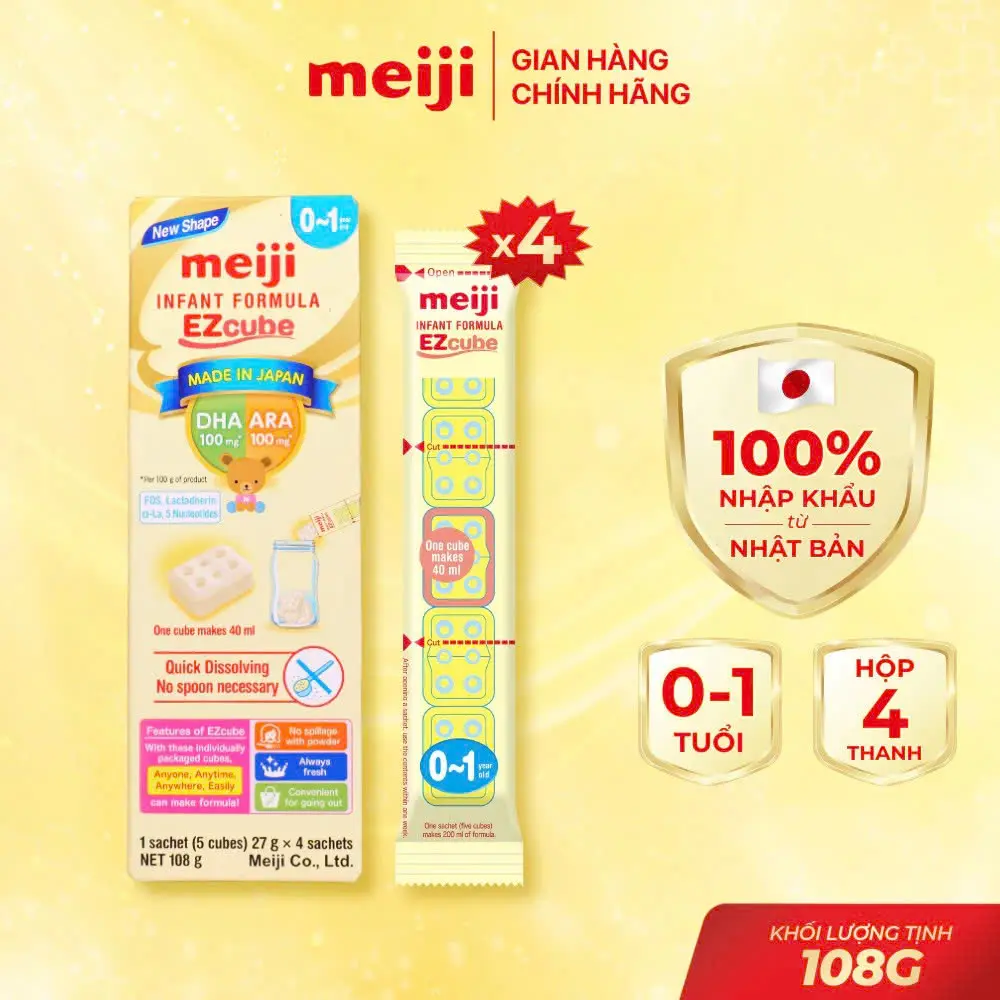 IF108-Sản Phẩm Dinh Dưỡng Công Thức Meiji Infant Formula EZcube - Nhập khẩu chính hãng (108g)