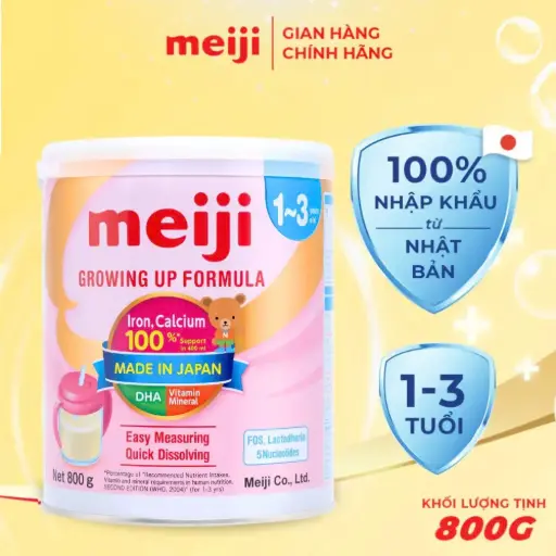 GU800-Sản Phẩm Dinh Dưỡng Công Thức Meiji Growing Up Formula - Nhập khẩu chính hãng (800g)